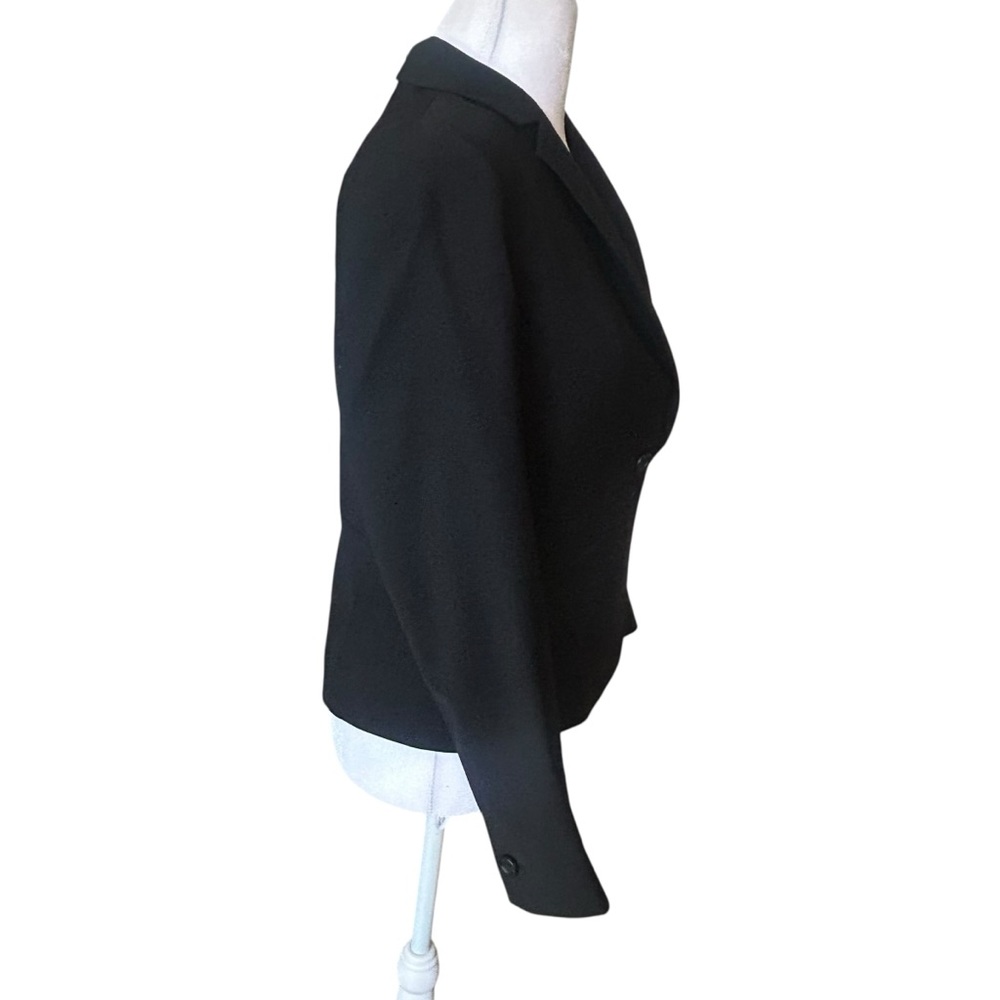 Talbots Black Single Button Cropped Wool Blazer S… - image 4